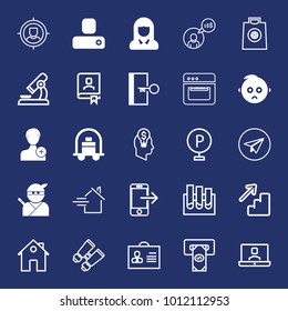 People filled and outline vector icon set on navy background