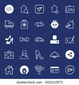 People filled and outline vector icon set on navy background