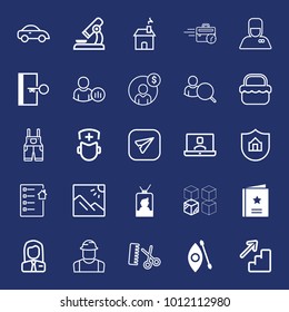 People filled and outline vector icon set on navy background