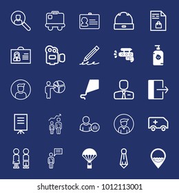 People filled and outline vector icon set on navy background