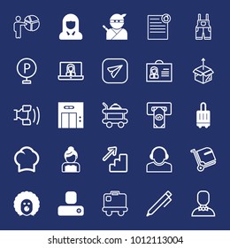 People filled and outline vector icon set on navy background