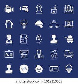 People filled and outline vector icon set on navy background