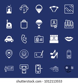 People filled and outline vector icon set on navy background