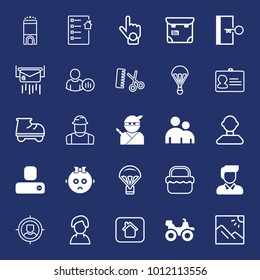 People filled and outline vector icon set on navy background