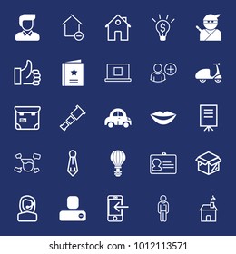 People filled and outline vector icon set on navy background