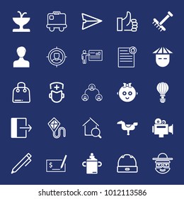 People filled and outline vector icon set on navy background