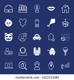 People filled and outline vector icon set on navy background