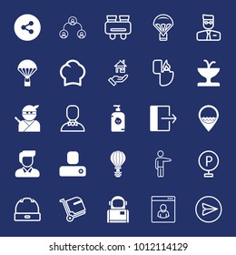 People filled and outline vector icon set on navy background