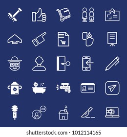People filled and outline vector icon set on navy background