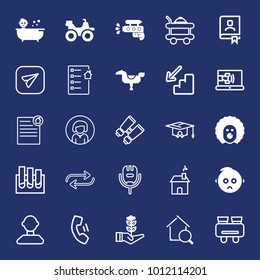 People filled and outline vector icon set on navy background