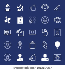 People filled and outline vector icon set on navy background