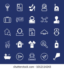 People filled and outline vector icon set on navy background