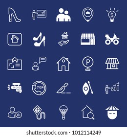 People filled and outline vector icon set on navy background