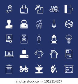 People filled and outline vector icon set on navy background