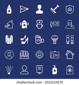 People filled and outline vector icon set on navy background