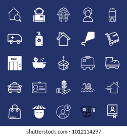 People filled and outline vector icon set on navy background