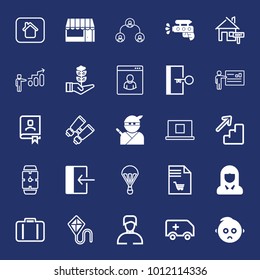 People filled and outline vector icon set on navy background