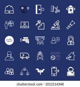 People filled and outline vector icon set on navy background