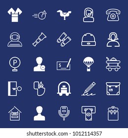 People filled and outline vector icon set on navy background