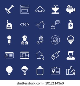 People filled and outline vector icon set on navy background