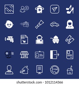 People filled and outline vector icon set on navy background
