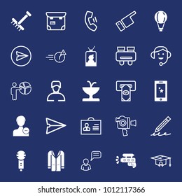 People filled and outline vector icon set on navy background
