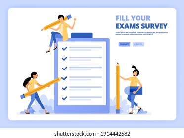 People Filling Out Job Application Surveys Stock Vector (Royalty Free ...