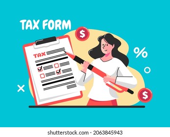 People filling out tax form data