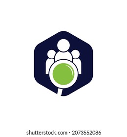 People finder logo. Magnifying glass logo. loupe and people logo design icon	