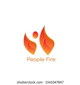 People Fire Logo Images Design Vector