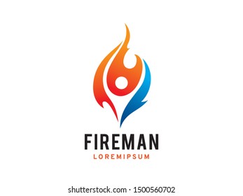 People and Fire logo symbol or icon template