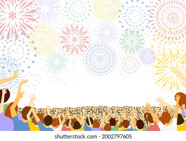 A lot of people and fireworks