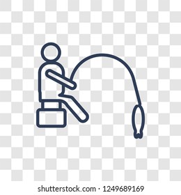 People Fishing icon icon. Trendy linear People Fishing logo concept on transparent background from Recreational games collection