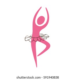 people fitness ballet dancer icon, vector illustration design