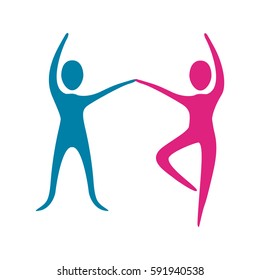 people fitness dancing icon, vector illustration design