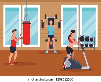 people fitness doing exercise