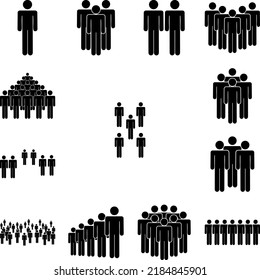 people, five, group icon in a collection with other items