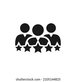 People with five stars. Favorite person icon concept flat style isolated on white background. Vector illustration