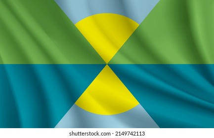 People flag of La Crosse, Wisconsin, USA. Realistic waving flag of La Crosse vector background.