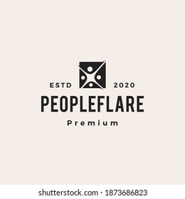 People Flare Light Hipster Vintage Logo Vector Icon Illustration