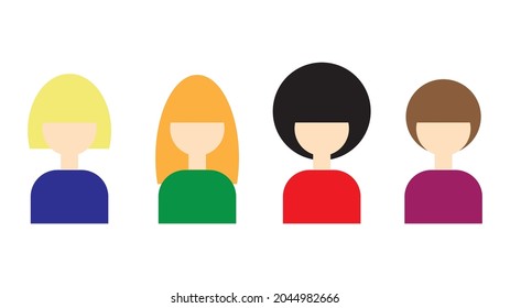Los iconos de diseño plano de la gente están configurados. elementos de plantilla para aplicaciones web y móviles.Vector