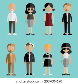 people flat design vector illustration