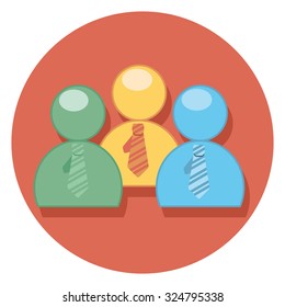 people flat icon in circle