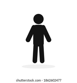 Icono plano de la gente aislado. Icono del hombre. Silhouette del hombre. Ilustración vectorial.
