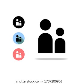 People flat icon, isolated on white background.