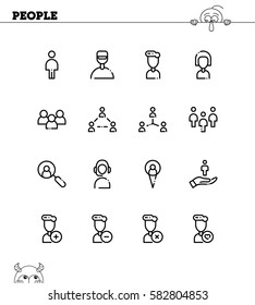 People flat icon set. Collection of high quality outline symbols for web design, mobile app. People vector thin line icons or logo.