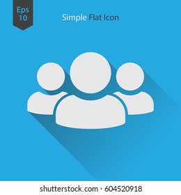 People Flat Icon. Simple Sign Of Social Group. Vector Illustrated Symbol