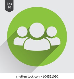 Icono plano de la gente. Simple Signo De Grupo Social. Símbolo vectorial ilustrado