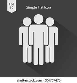 People Flat Icon. Simple Sign Of Social Group. Vector Illustrated Symbol