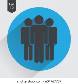 People Flat Icon. Simple Sign Of Social Group. Vector Illustrated Symbol